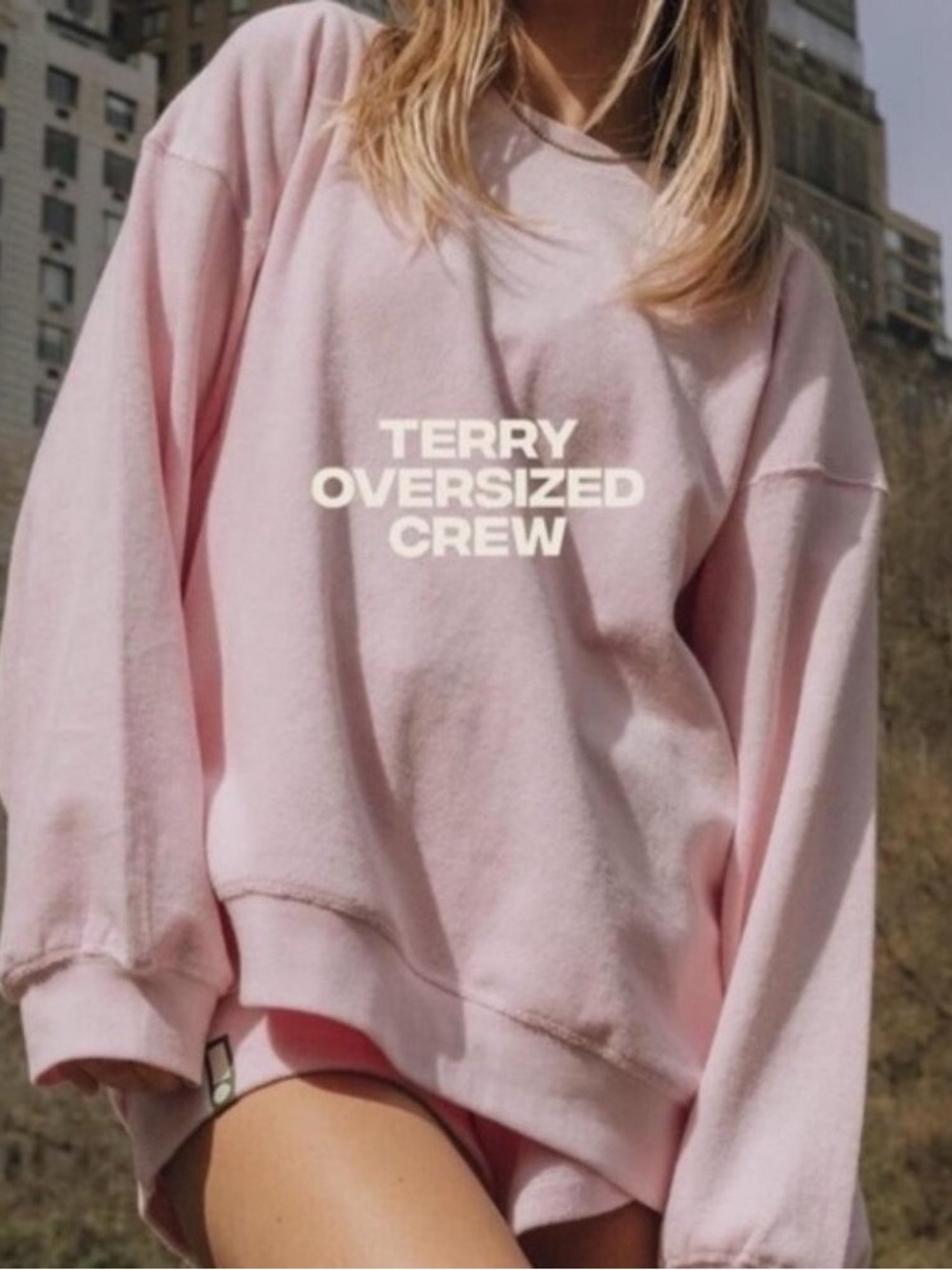 Daily Drills Terry Oversized Crew Sweatshirt - Pink size M/L